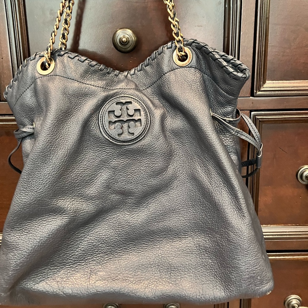 Tory Burch Thea laptop tote gold hardware